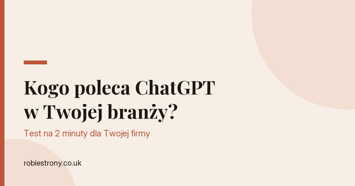 Właściciel firmy sprawdza w telefonie, czy AI poleca jego usługi