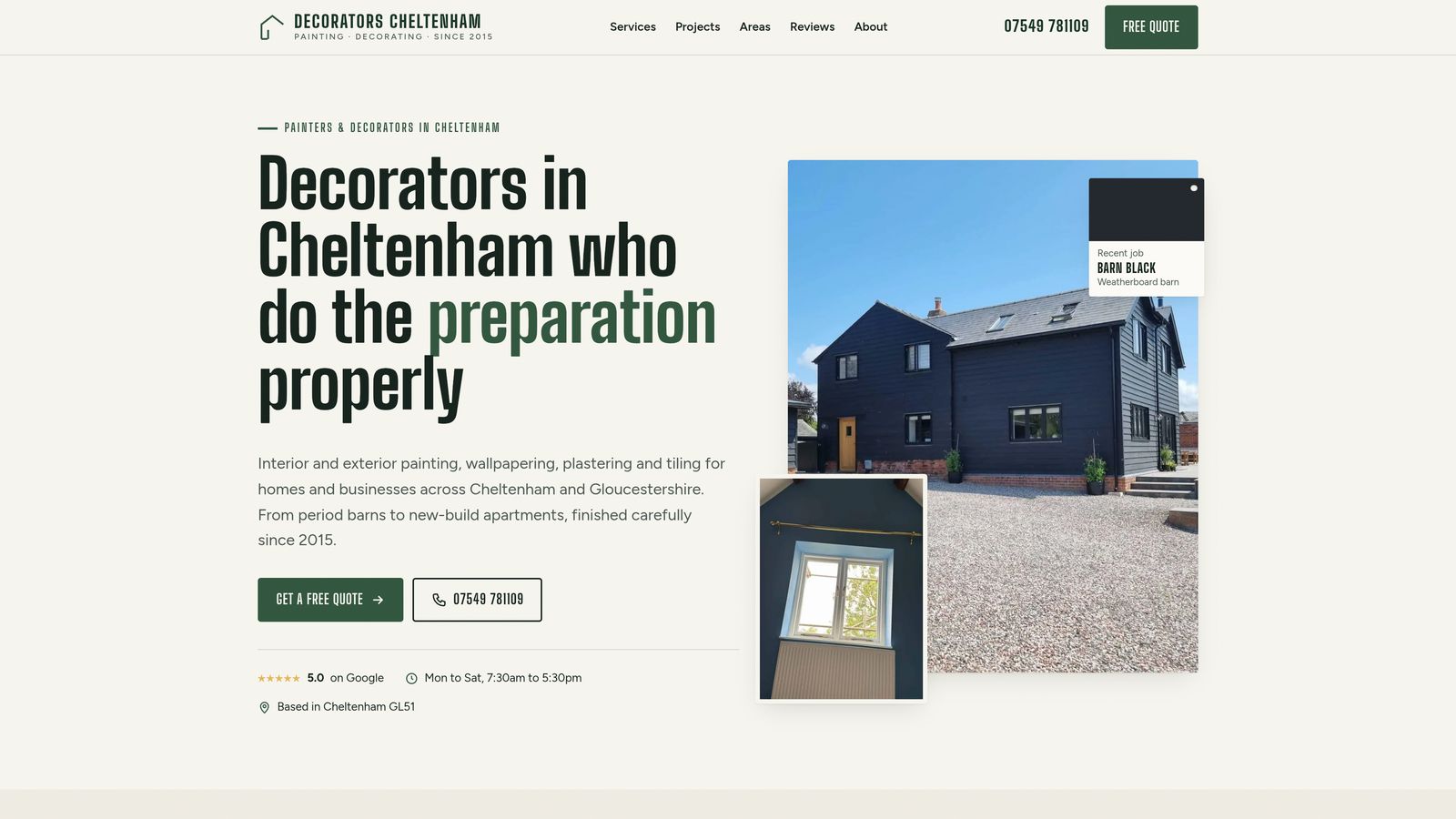 Strona Decorators Cheltenham - realizacja RobieStrony