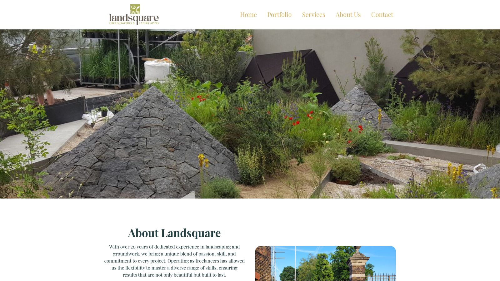 Strona LandSquare - widok na komputerze