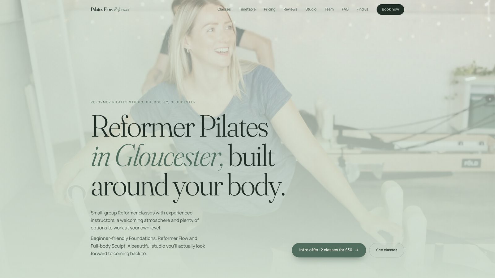Strona Pilates Flow Reformer - realizacja RobieStrony